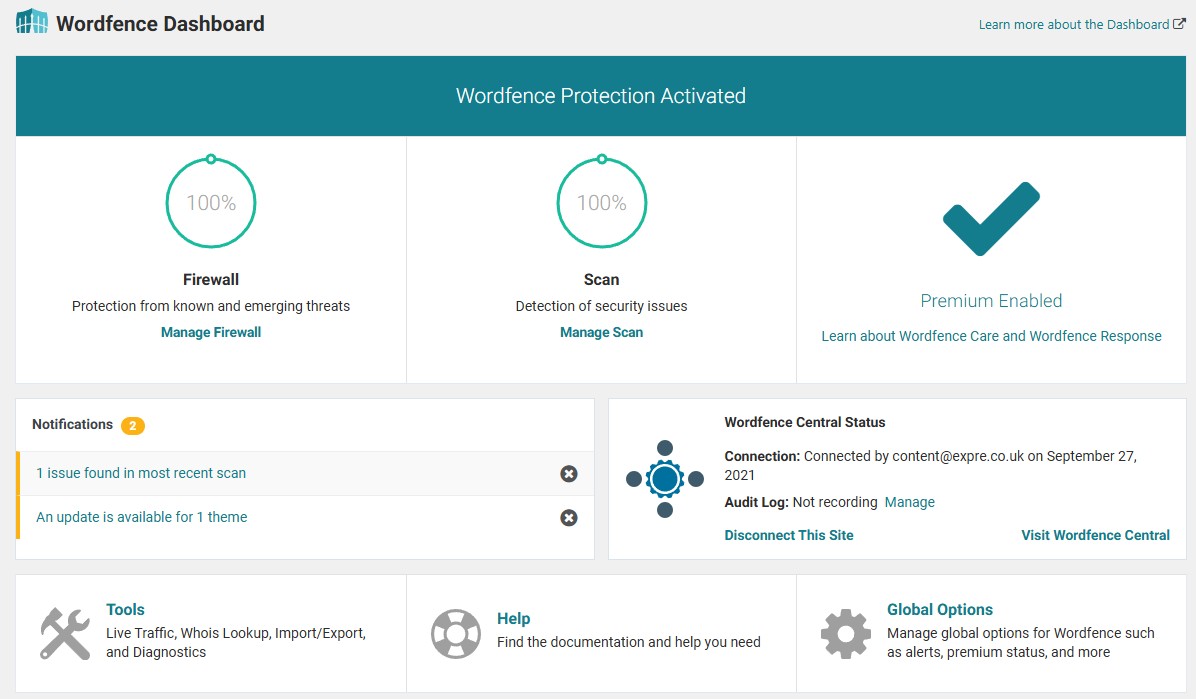 WordPress plugin configuration screen