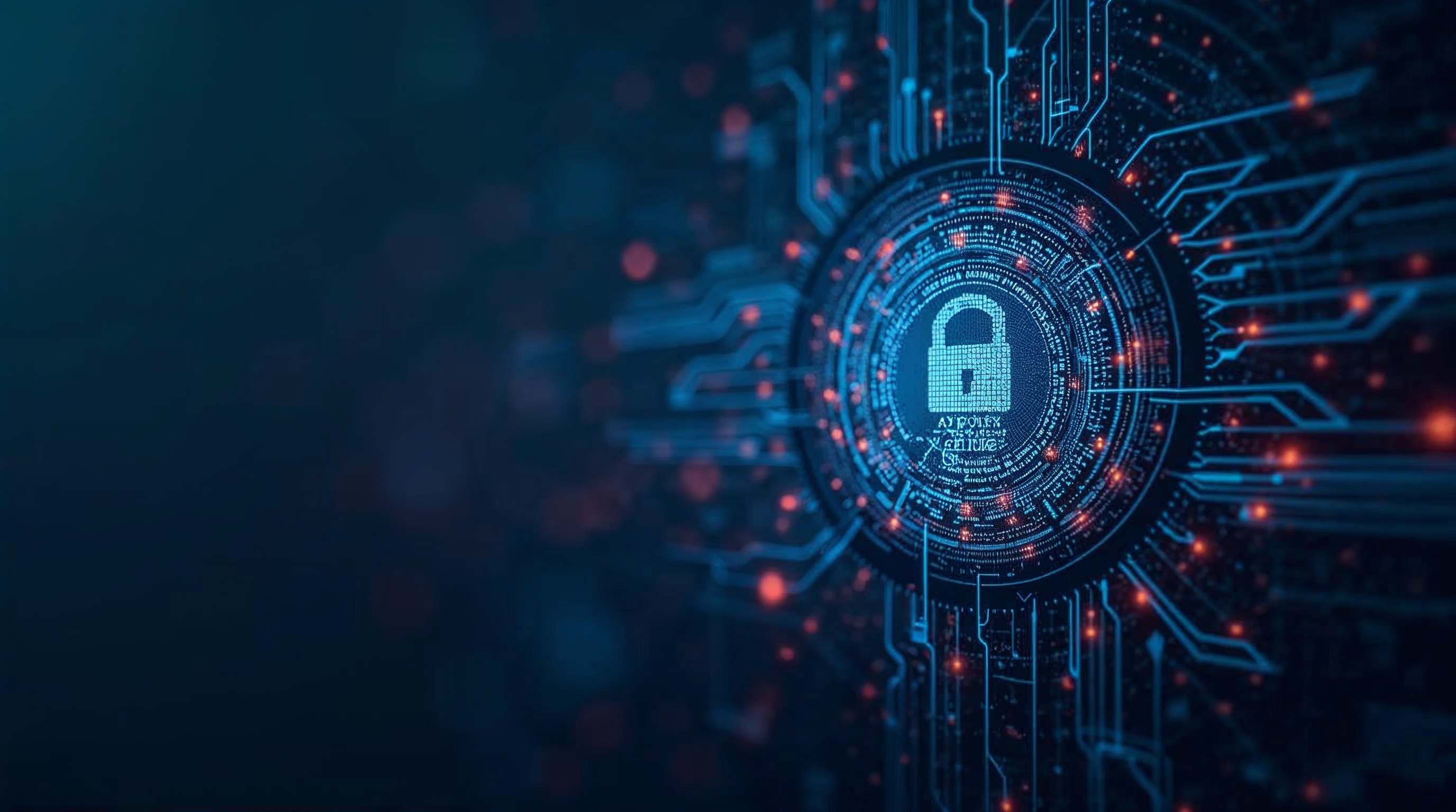 A futuristic graphic representing advanced cybersecurity measures