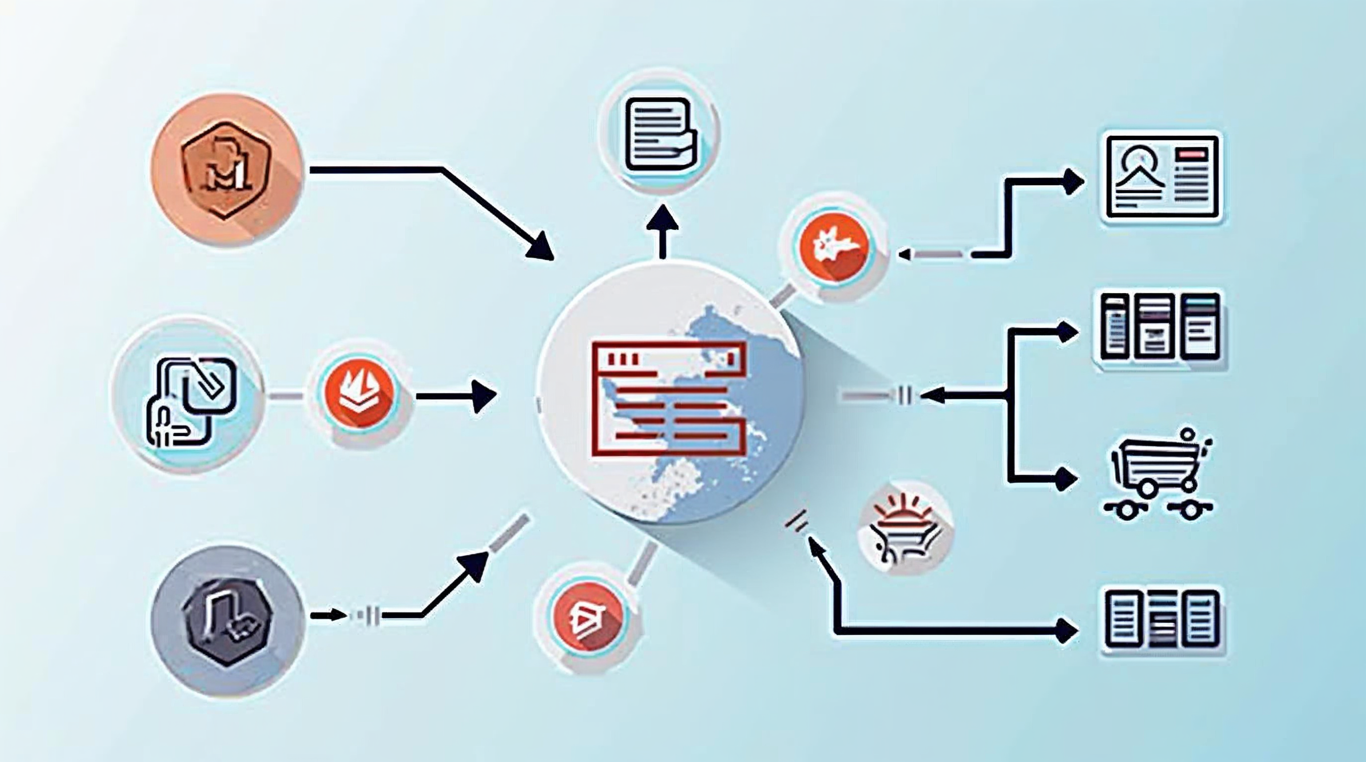Diagram connecting Magento AI Content Generator with PIM and ERP systems