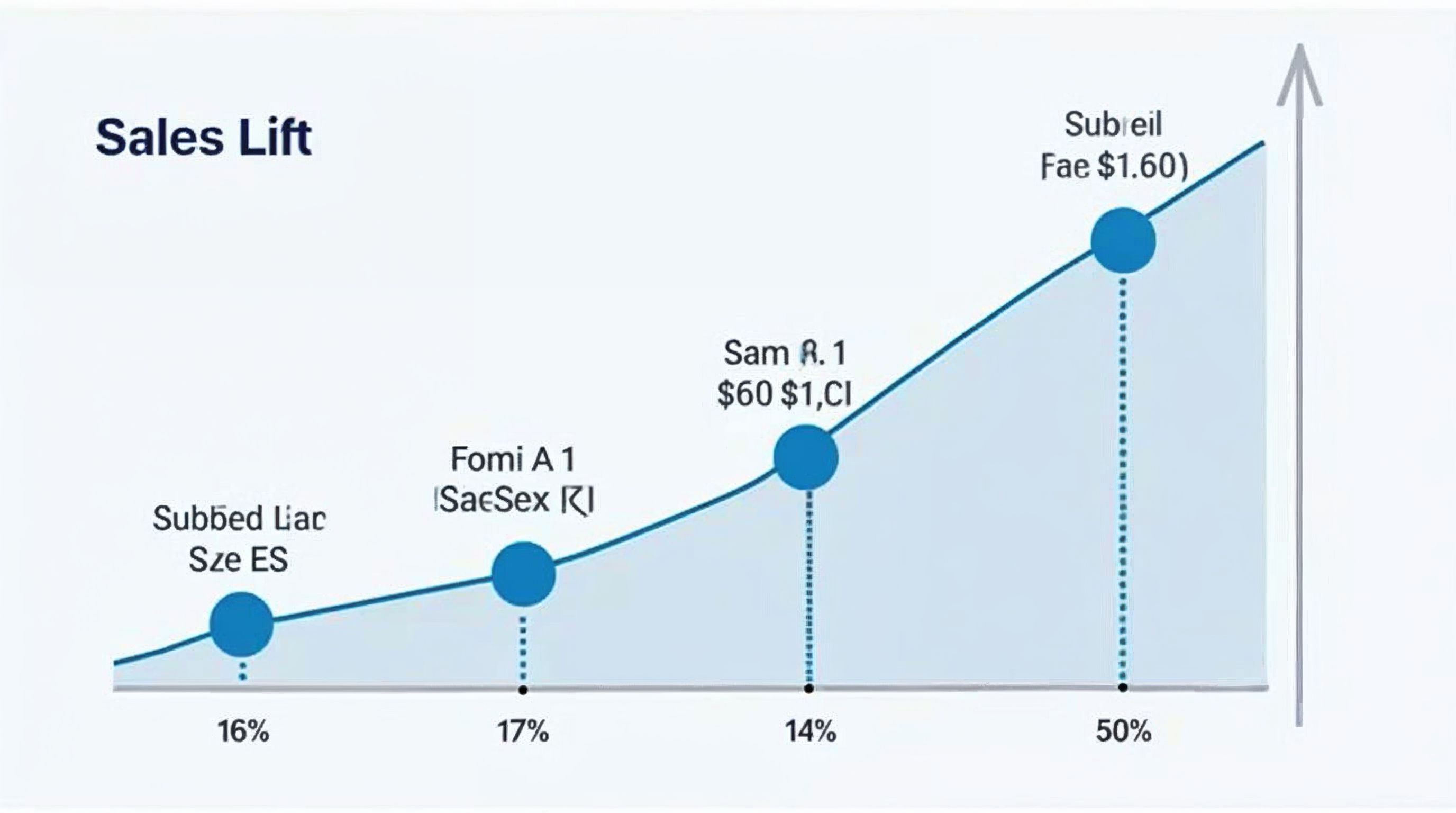 ROI chart demonstrating sales lift from AI product recommendations over time
