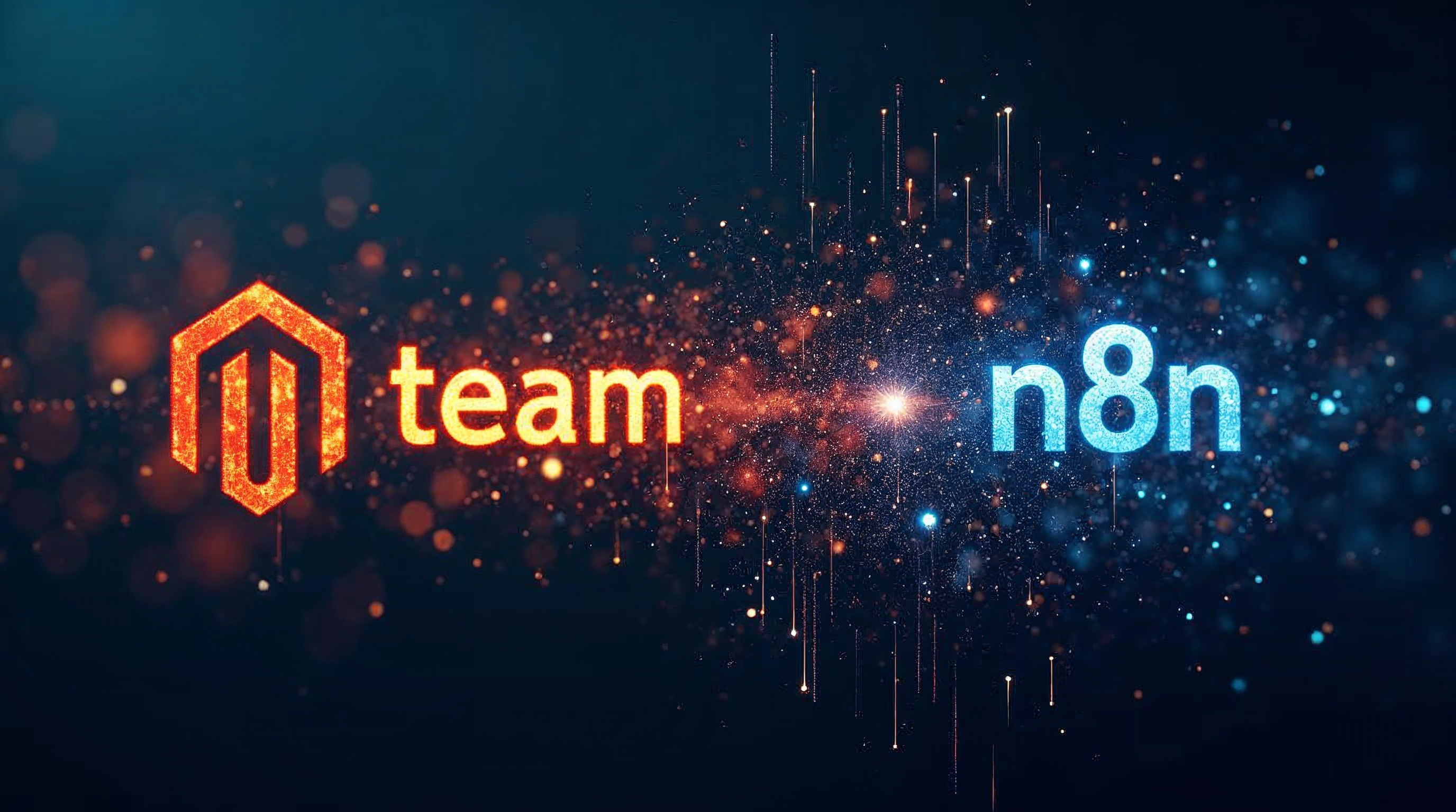 Team setting up Magento and n8n