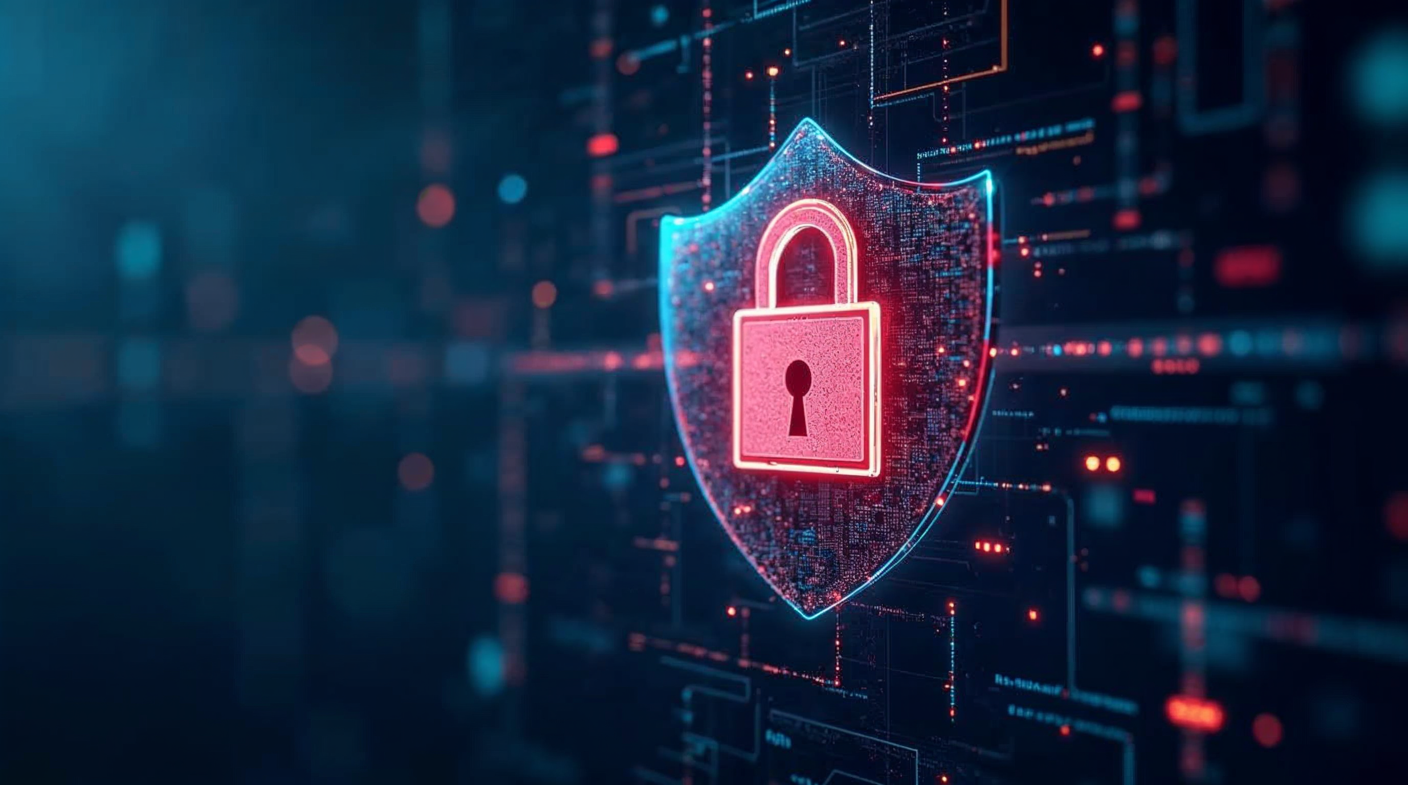 Illustration showing AI safeguarding a website