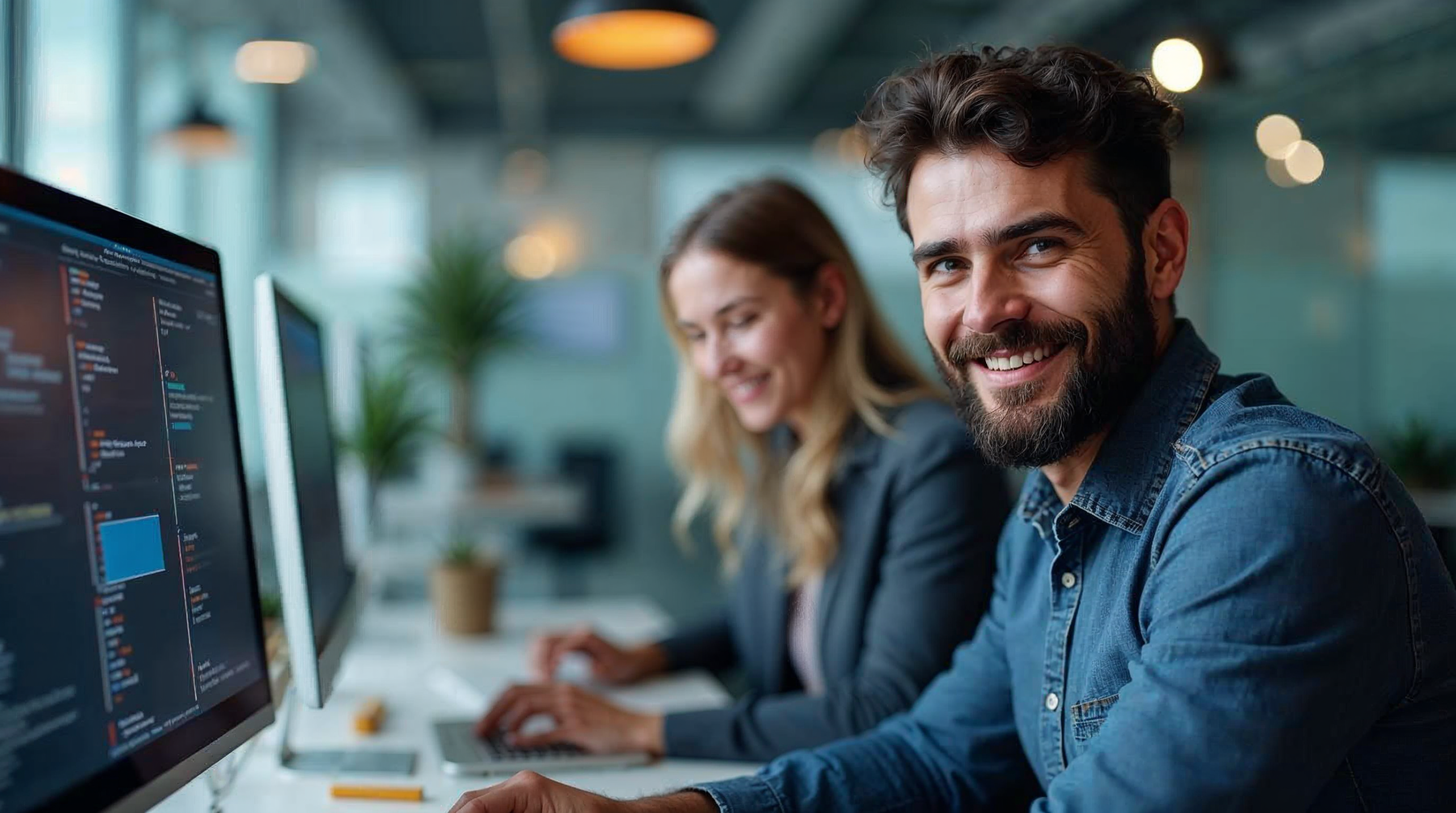 Developer successfully enabling AI assistant in modern coding environment with confidence