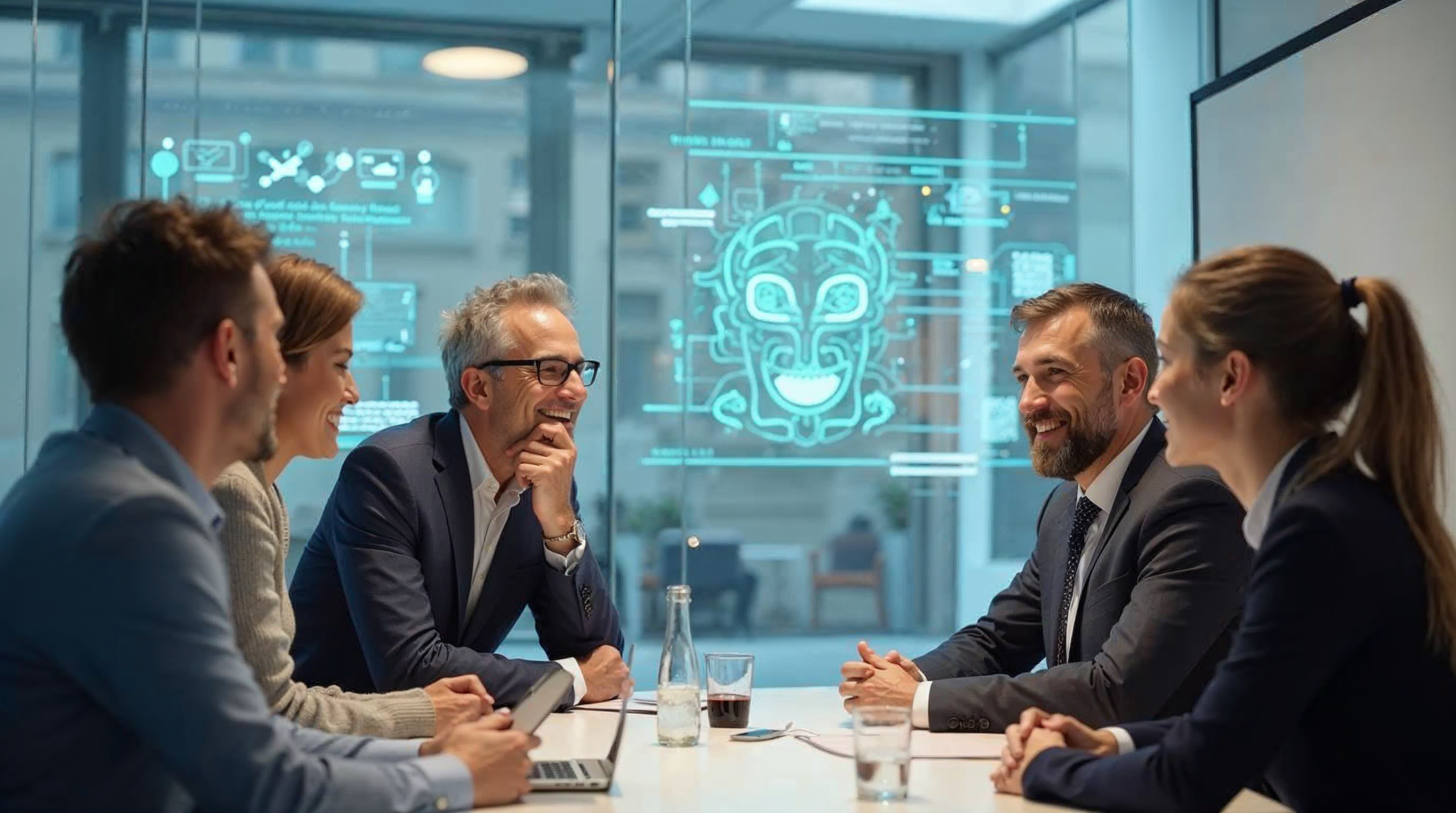 People discussing AI ethics at a conference
