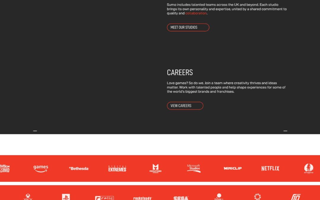 Sumo Digital: Premier Game Development Studio Site Delivered in Half Standard Timeline