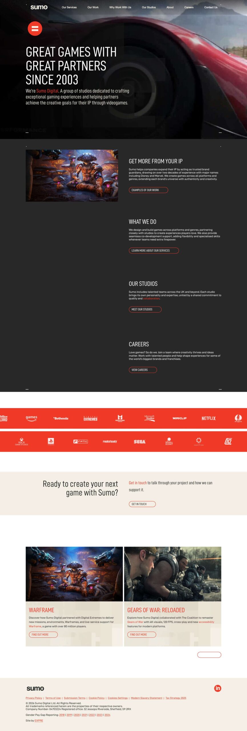 Sumo Digital: Premier Game Development Studio Site Delivered in Half Standard Timeline