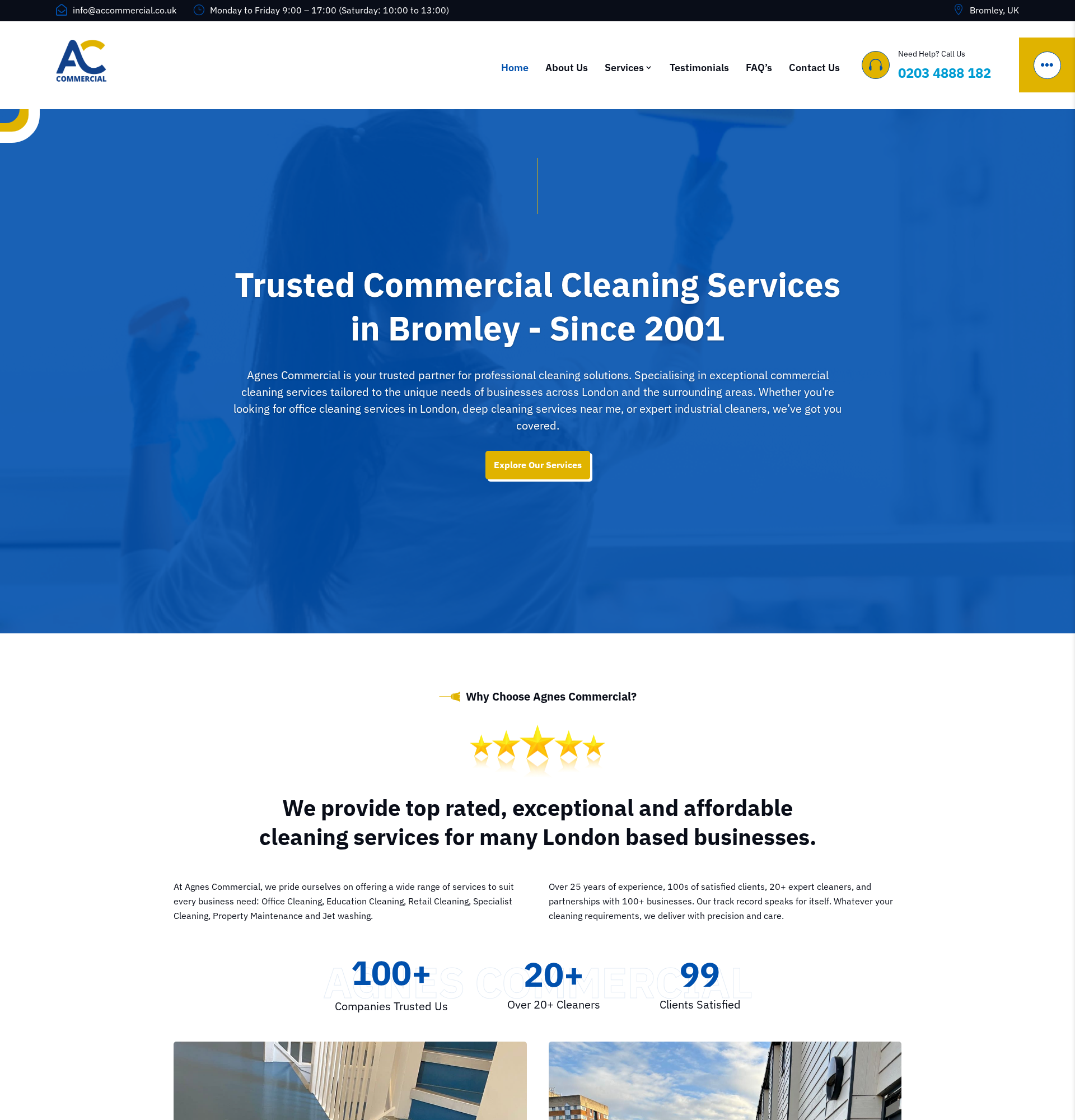 Agnes Commercial Cleaning – Professional Cleaning Services Website Built with AI Development